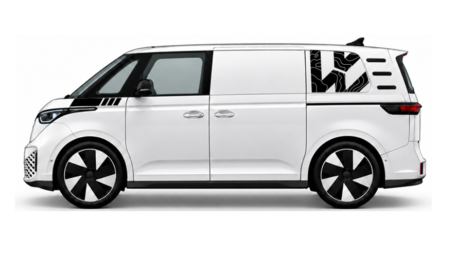 VW ID Buzz - VW Rear Graphics Topographic Rear VW