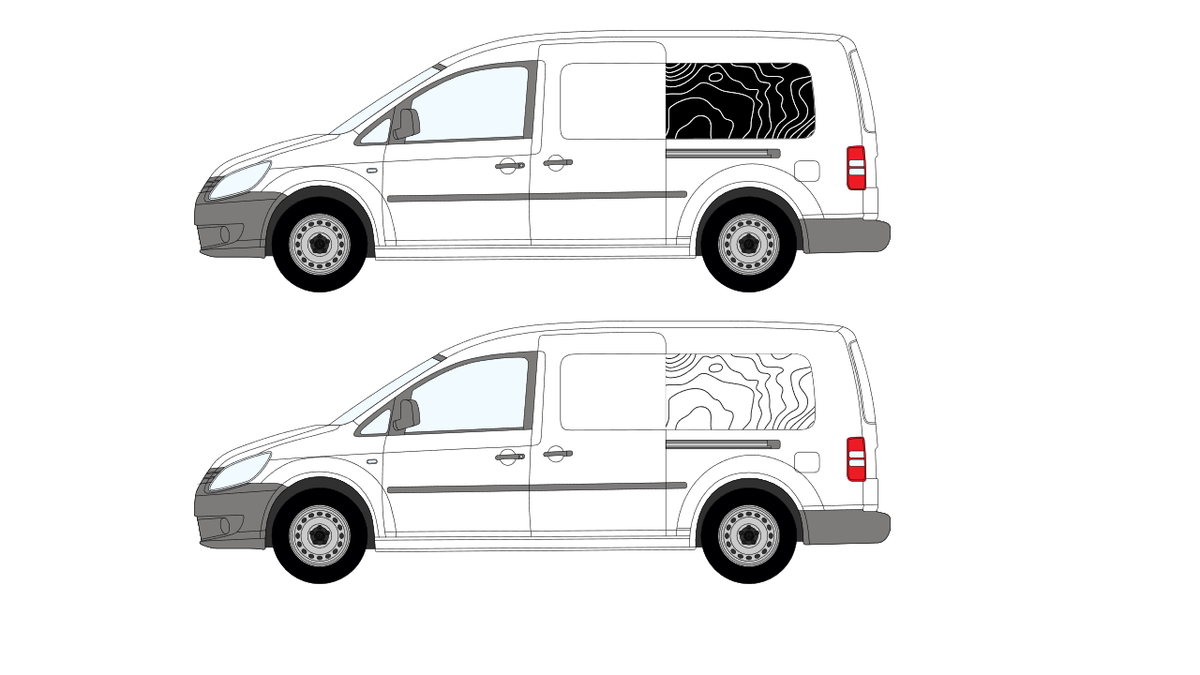 VW Caddy 2010-2015 Maxi Graphics - Topographic