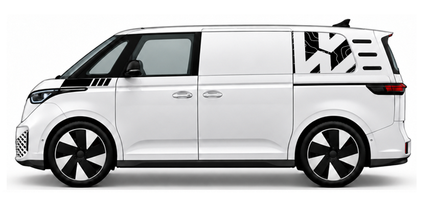 VW ID Buzz - VW Rear Graphics Topographic Rear VW