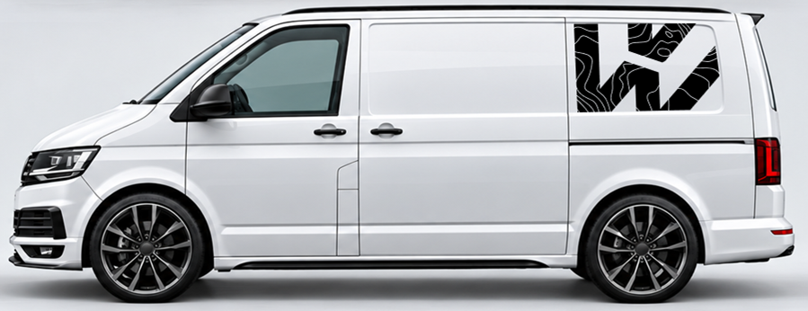 VW Transporter 2009-2015 Rear Graphics Topographic