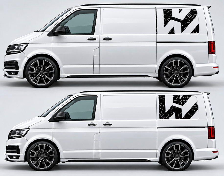 VW Transporter 2009-2015 Rear Graphics Topographic