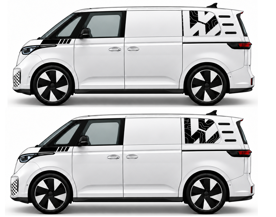 VW ID Buzz - VW Rear Graphics Topographic Rear VW
