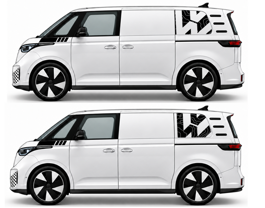 VW ID Buzz - VW Rear Graphics Topographic Rear VW